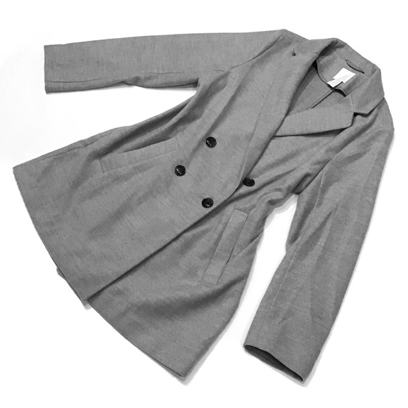 NWOT H&M Soft Gray Pea Coat - Picture 1 of 7